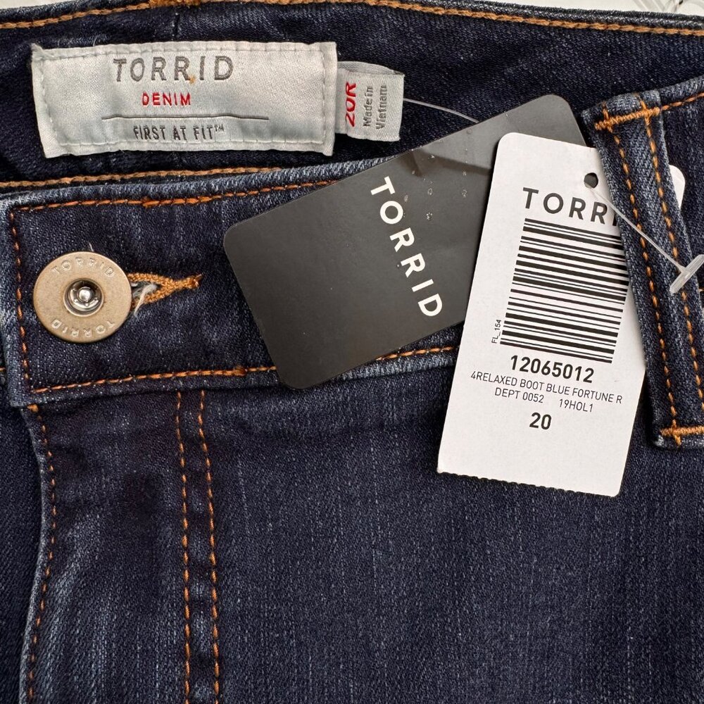 Torrid Denim 20R Relaxed Boot Blue Fortune Jeans Dark Wash Cotton Spandex New - Picture 3 of 15